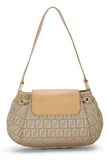 Fendi, sac à bandoulière Zucchino en nylon beige d'occasion, beige