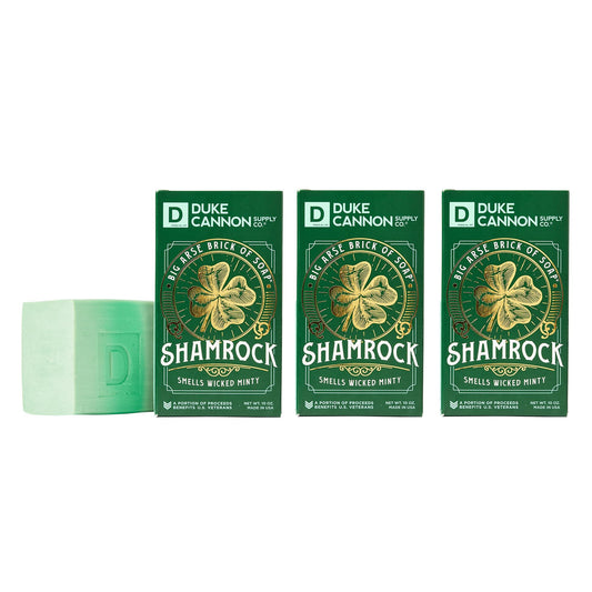 Duke Cannon Big Arise Brick of Soap - Shamrock. Smells Wicked Minty. 10 oz Mens Soap Bar. (10 oz Bar, Pack of 3)