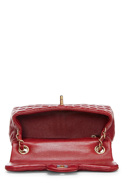 Chanel, Pre-Loved Red Cross Stitch Lambskin Coco Handle Bag Mini, Red