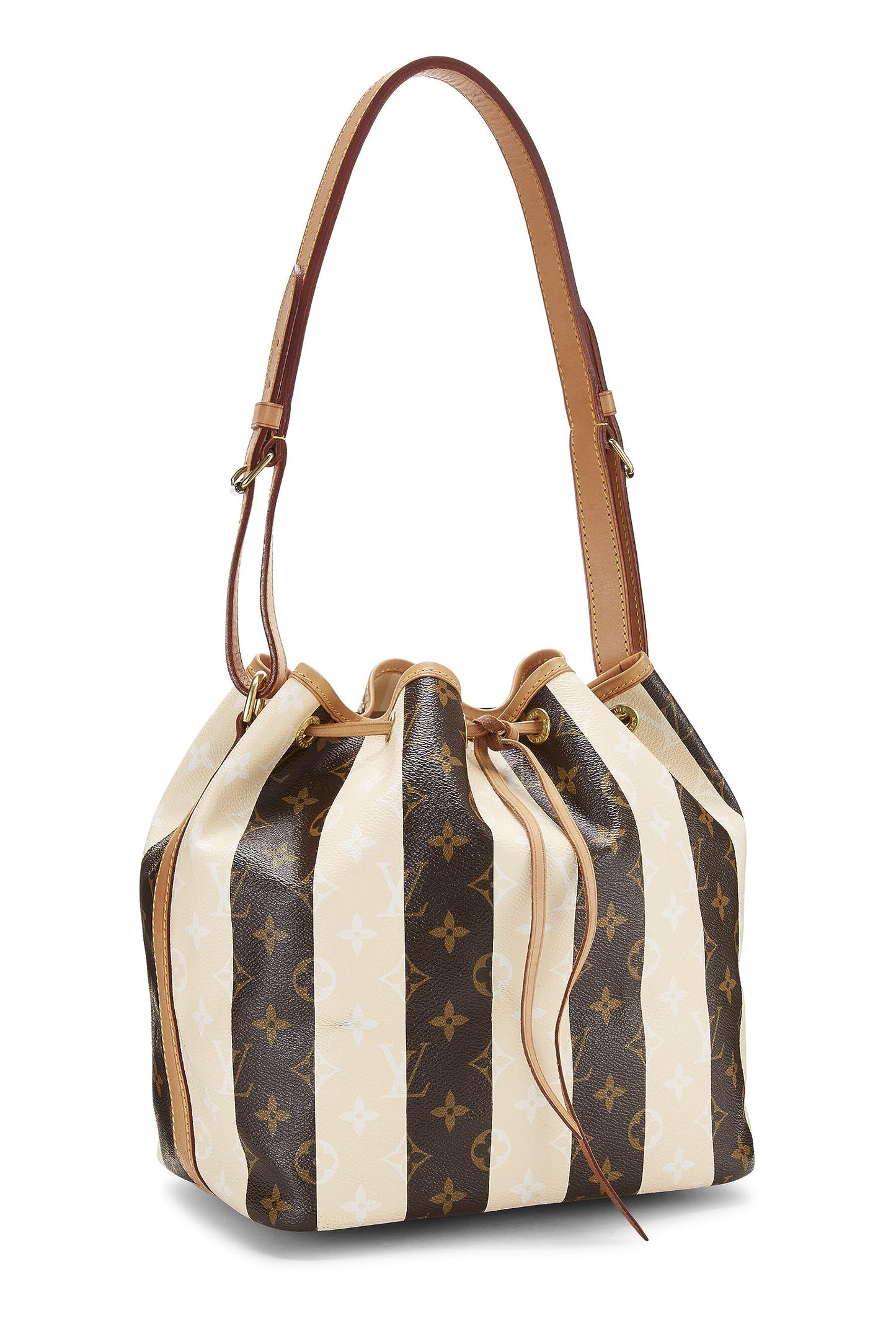 Louis Vuitton, Femme Pré-Aimée Toile Monogram Crème Rayures Noé Petite, Crème, Petit