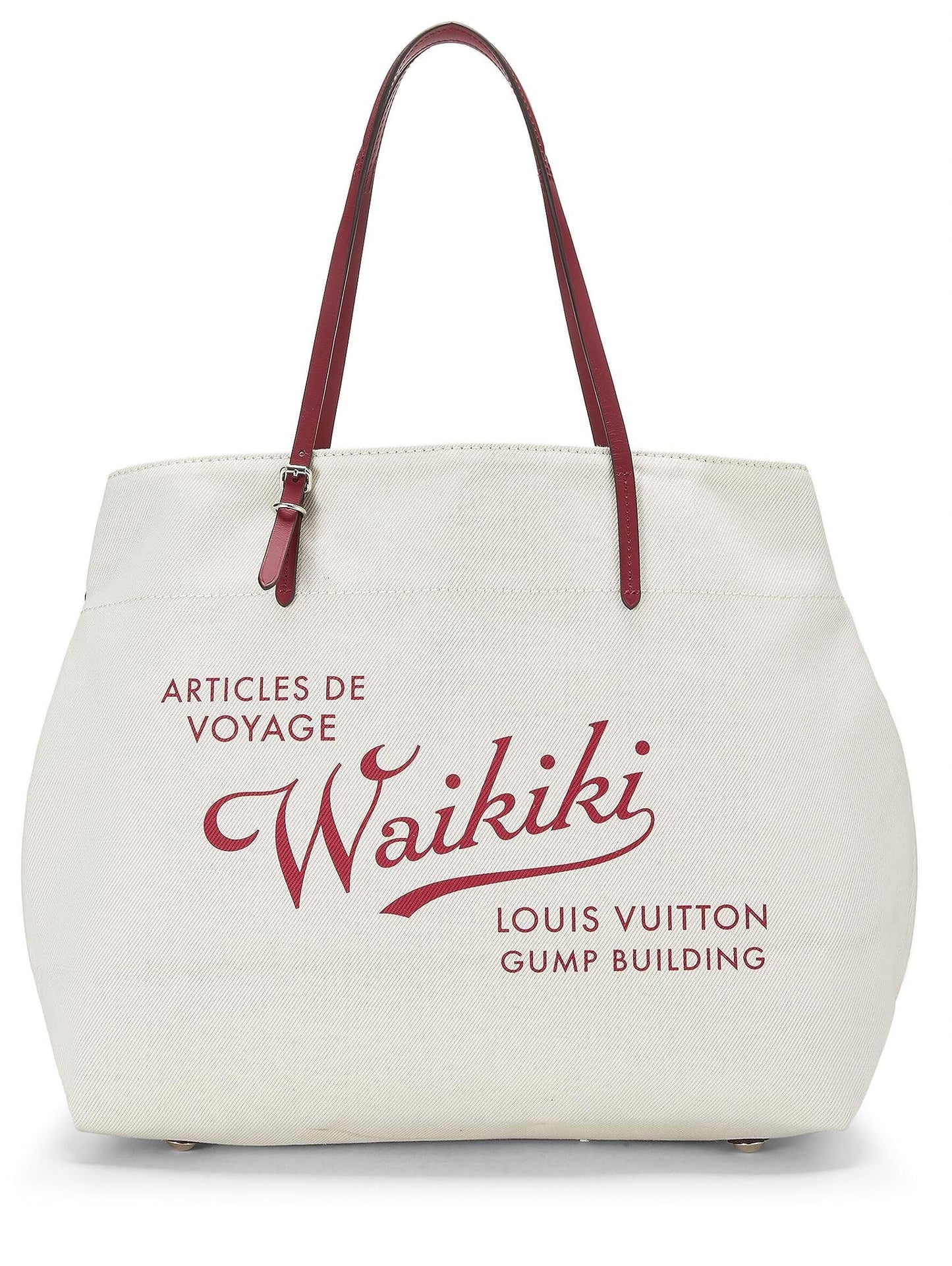 Louis Vuitton, Tote Capri Articles De Voyage Cabas de lona blanca pre-amado GM, Blanco