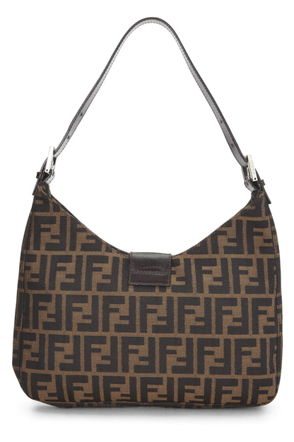 Fendi, sac à bandoulière en toile marron Zucca d'occasion, marron