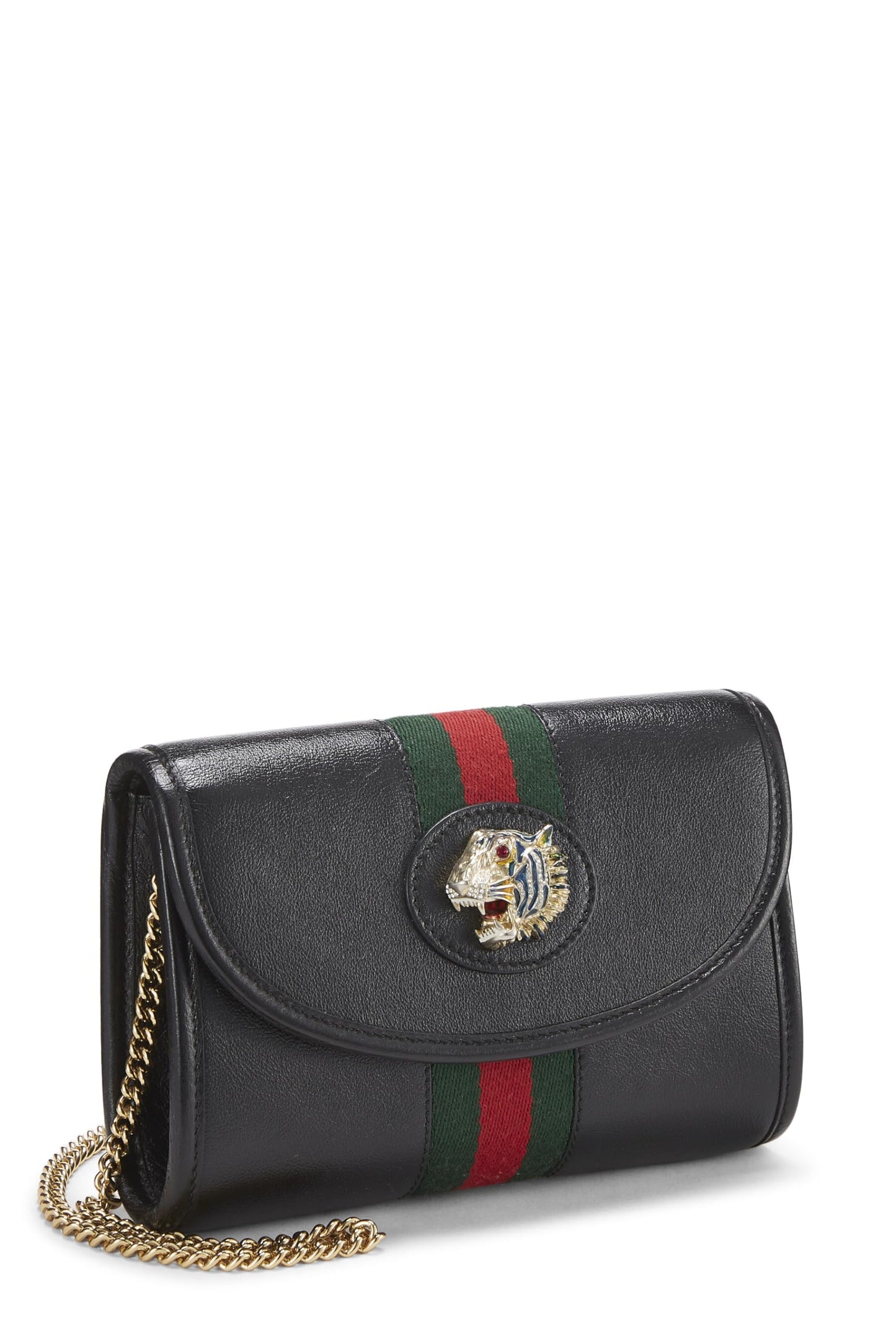 Gucci, Mini sac à bandoulière en cuir noir Rajah d'occasion, noir