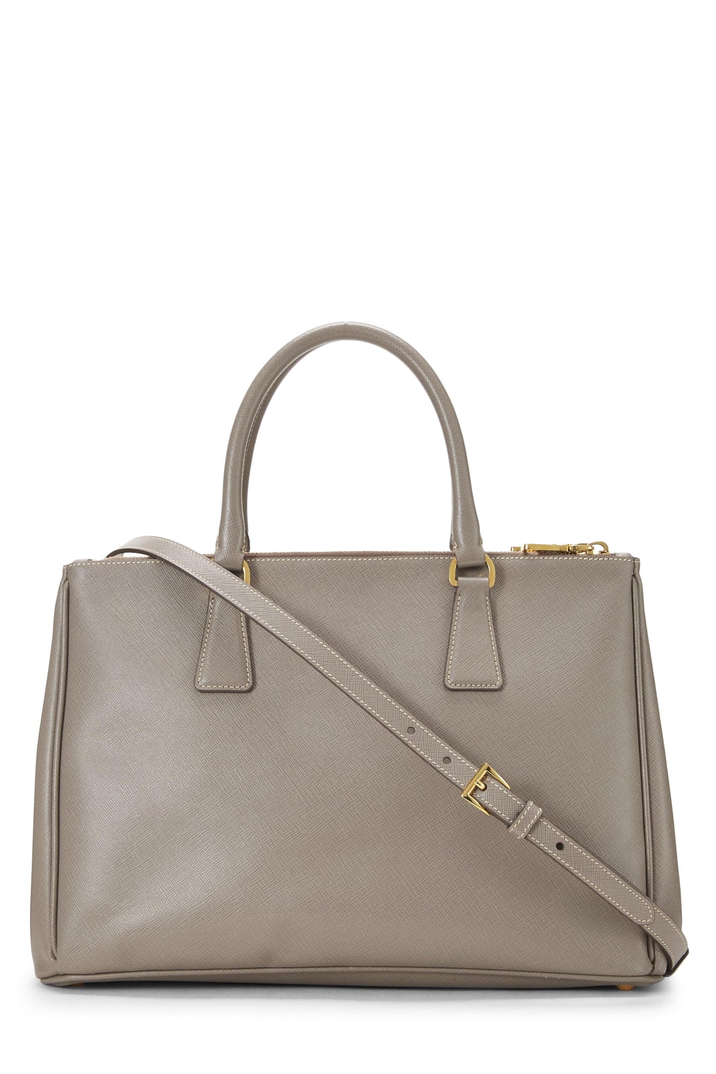 Prada, Bolso ejecutivo mediano Saffiano gris Pre-Loved, Gris