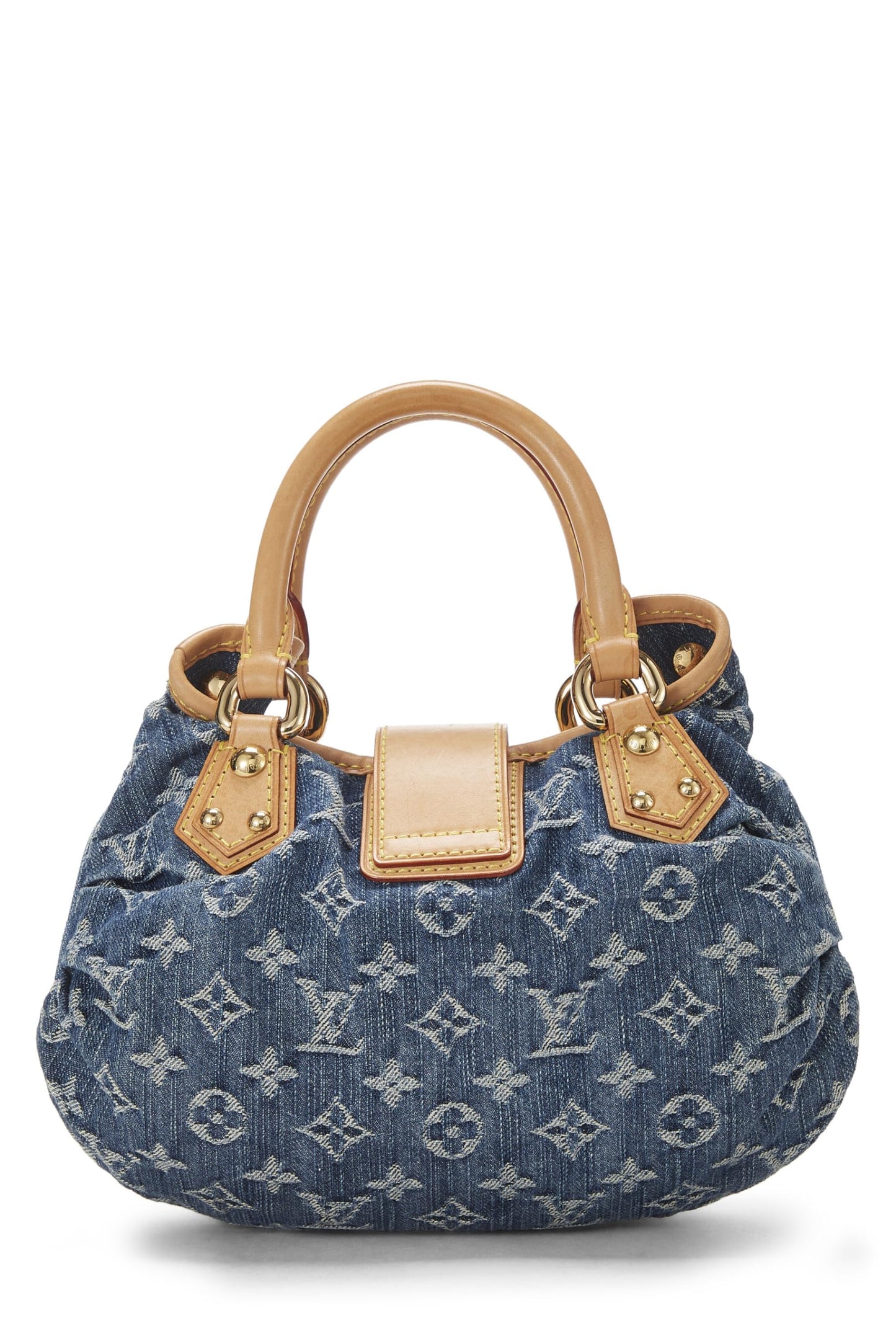 Louis Vuitton, sac à main en denim bleu monogrammé d'occasion, bleu