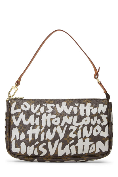 Louis Vuitton, Pre-Loved Stephen Sprouse x Louis Vuitton Accesorios tipo pochette con grafiti y monograma gris, Gris