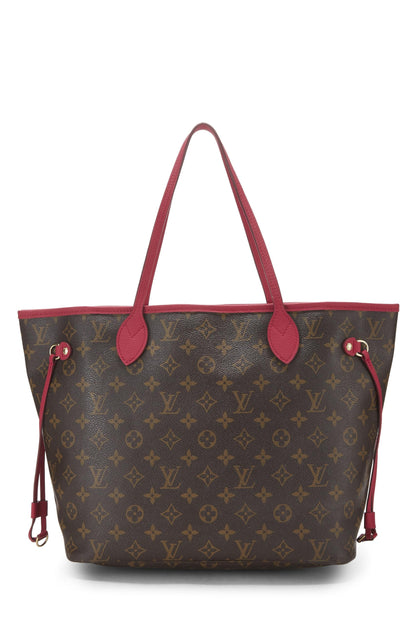 Louis Vuitton, Pre-Loved Neverfull MM de lona con monograma rosa malva y flor Ikat, Rosa