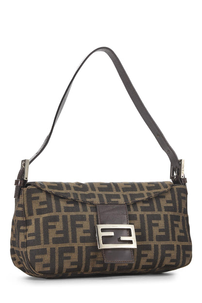 Fendi, sac à bandoulière en toile marron Zucca d'occasion, marron