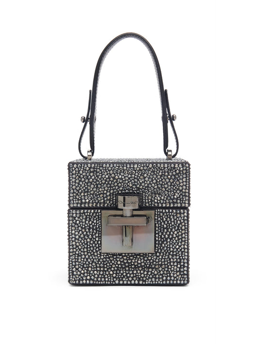 Oscar de la Renta, Crystal Pave Alibi Cube, Grafito