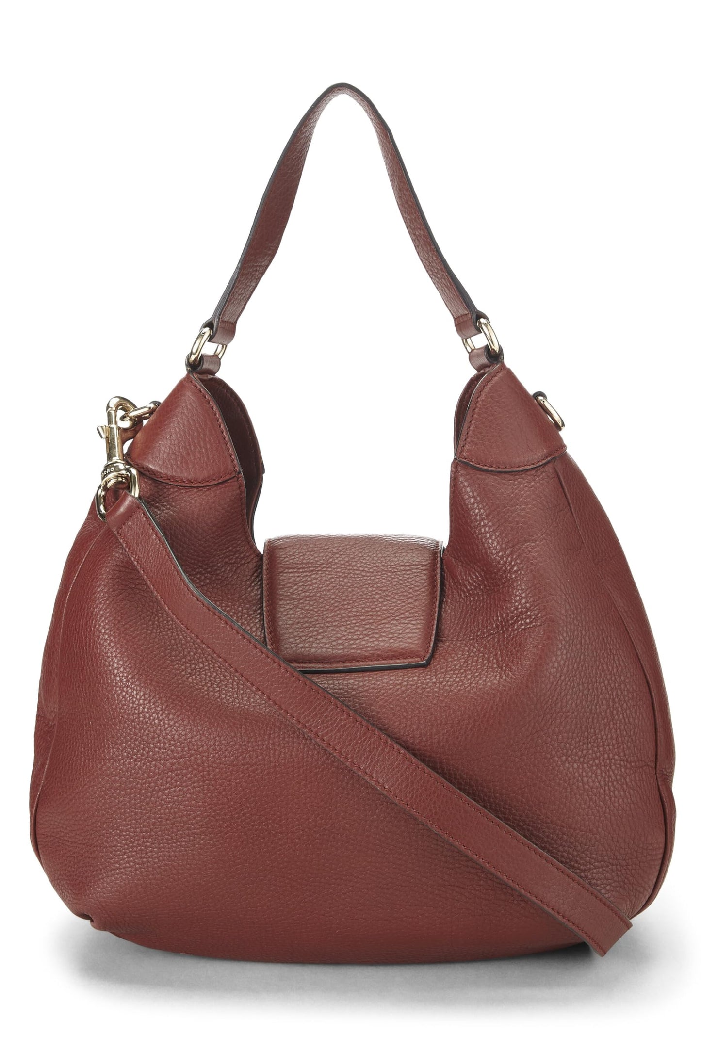 Gucci, sac hobo de dressage en cuir bordeaux d'occasion, bordeaux