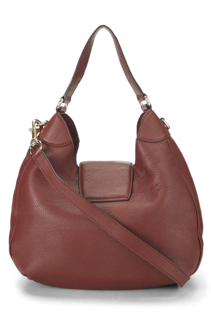 Gucci, Pre-Loved Burgundy Leather Dressage Horsebit Hobo, Burgundy