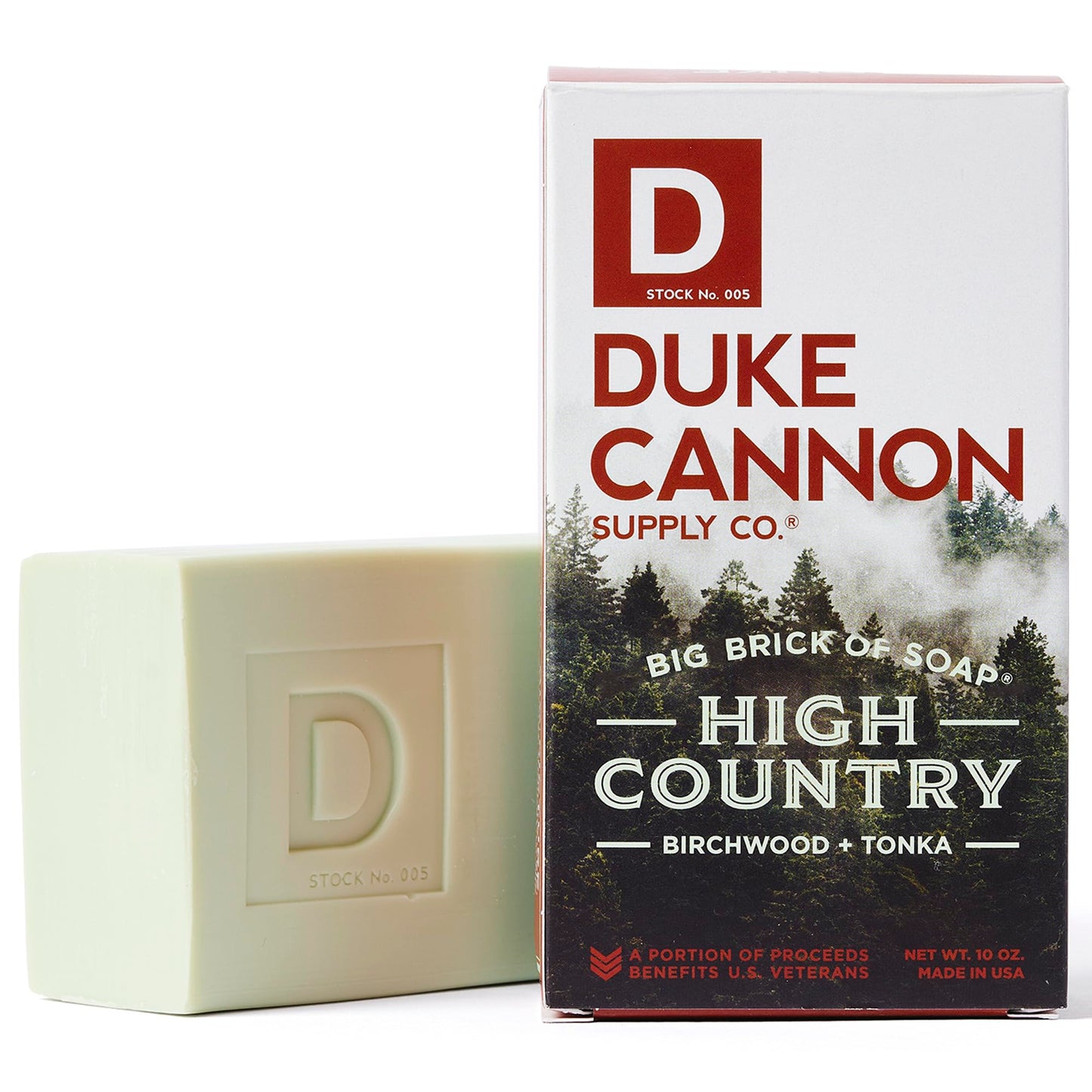 Duke Cannon Supply Co. Big Brick of Soap High Country - Savon extra large pour hommes aux parfums masculins, savon pour le corps, tous types de peau, 10 oz