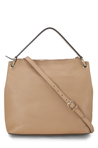 Gucci, sac à main convertible Soho en cuir beige d'occasion, grand modèle, beige