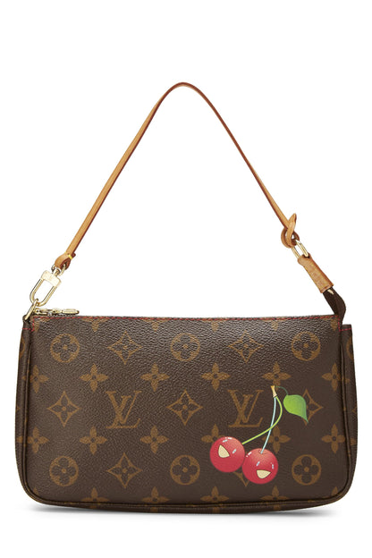 Louis Vuitton, Pre-Loved Takashi Murakami x Louis Vuitton Monogram Cerises Pochette Accessories, Brown