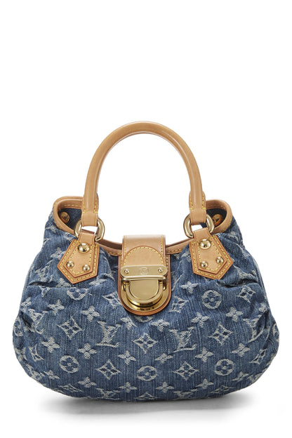 Louis Vuitton, Denim plisado con monograma azul Pre-Loved, Azul