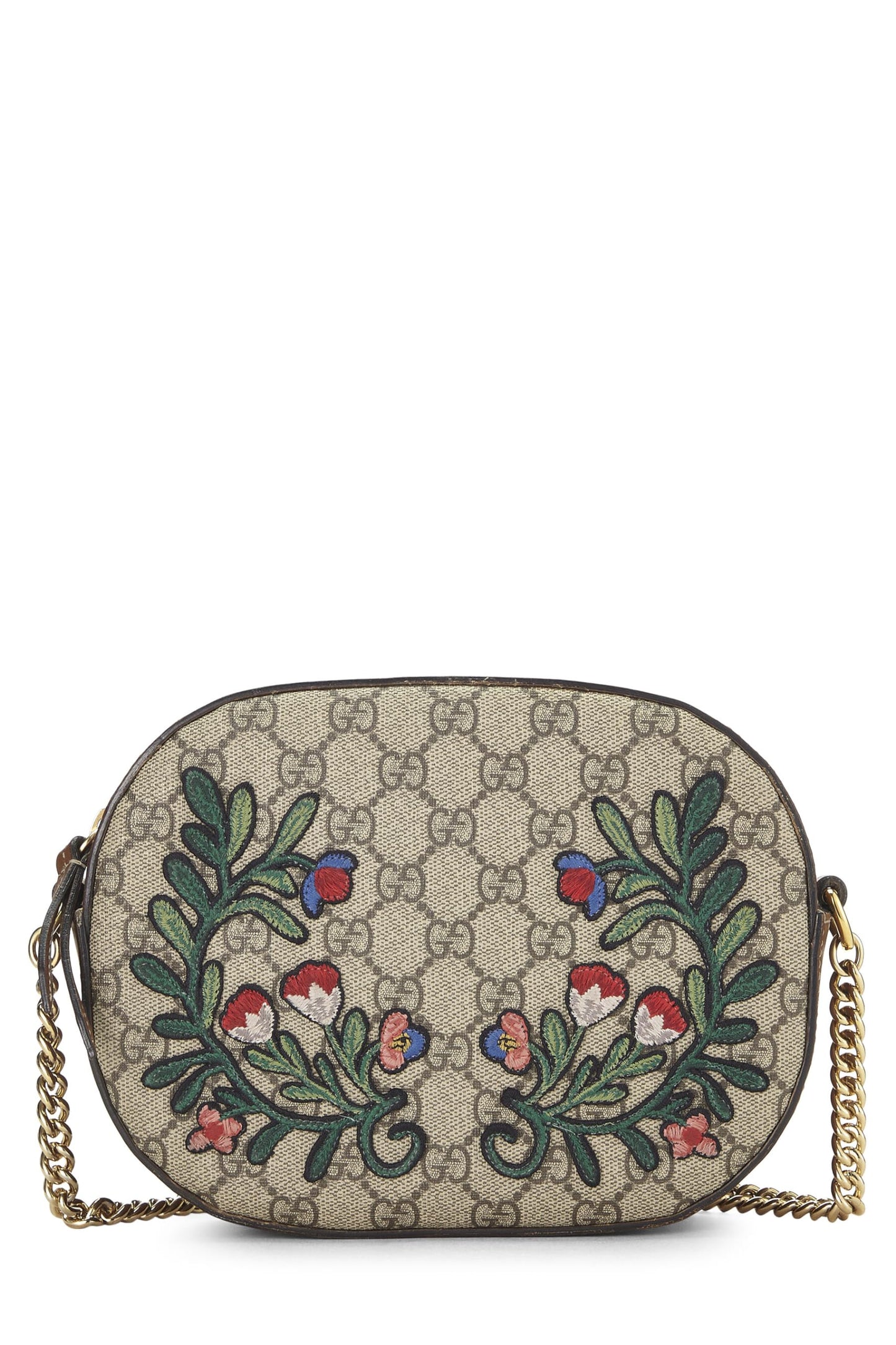 Gucci, Bolso bandolera mini con estampado floral de lona GG Supreme original de Pre-Loved, Marrón