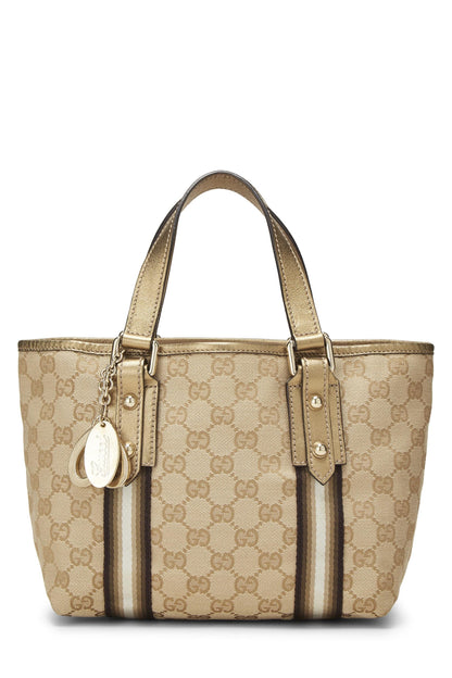 Gucci, Pre-Loved Gold GG Canvas Jolicoeur Tote Small, Gold