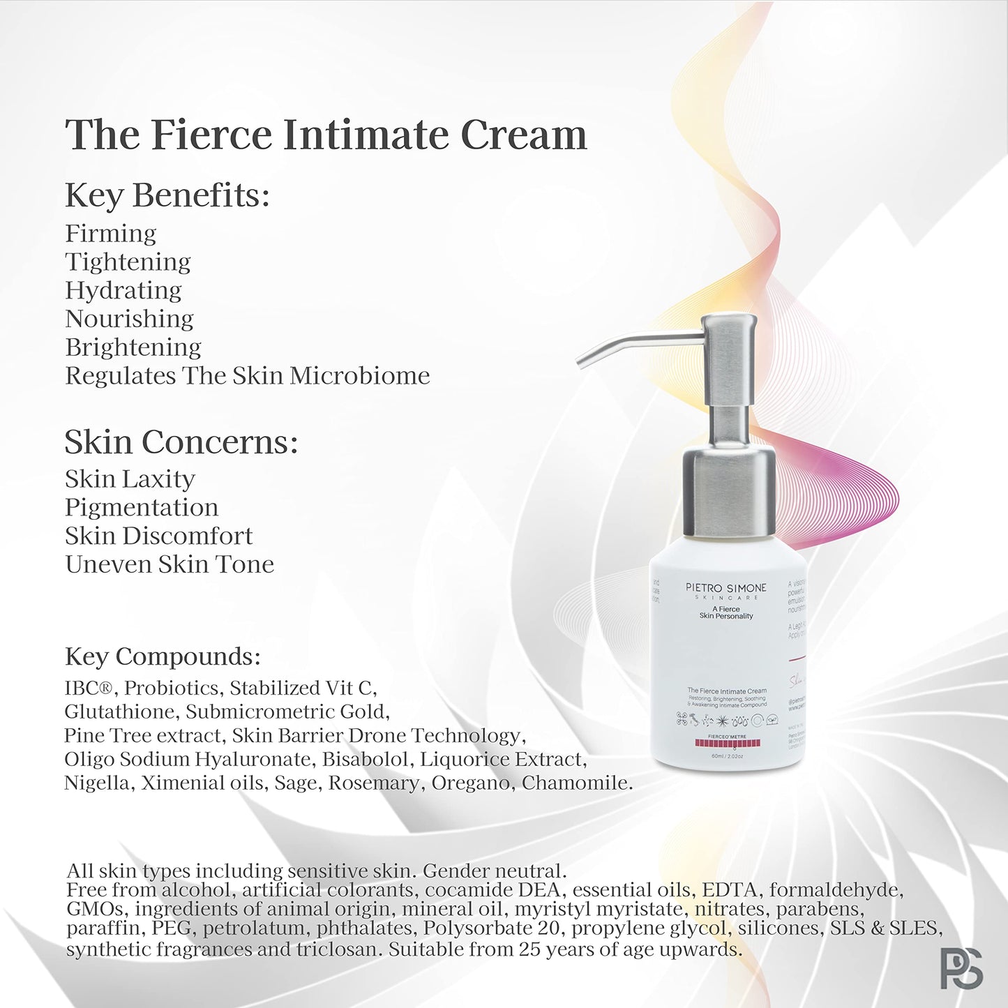 Pietro Simone Skincare, Crème Intime Fierce, 2,0 FL OZ