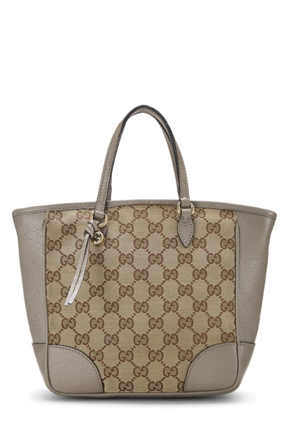 Gucci, sac fourre-tout Bree en toile GG gris d'occasion, petit modèle, gris