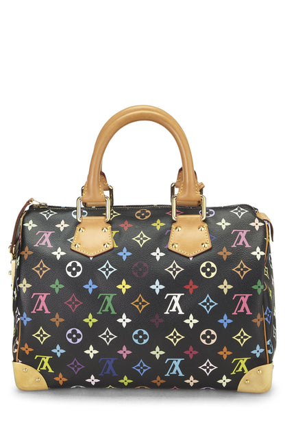 Louis Vuitton, Takashi Murakami x Louis Vuitton Speedy 30 noir monogrammé multicolore d'occasion, noir