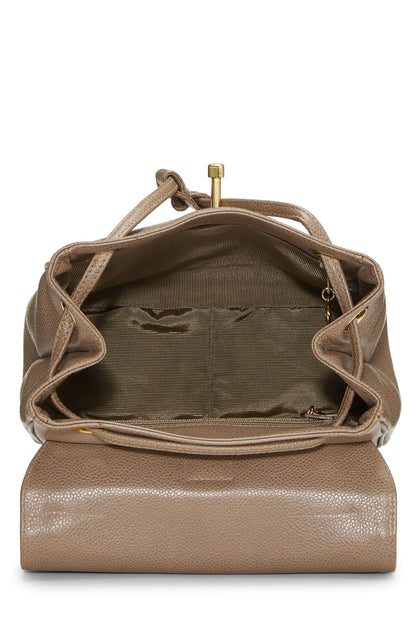 Chanel, Pre-Loved Beige Caviar 3 CC Backpack Small, Beige