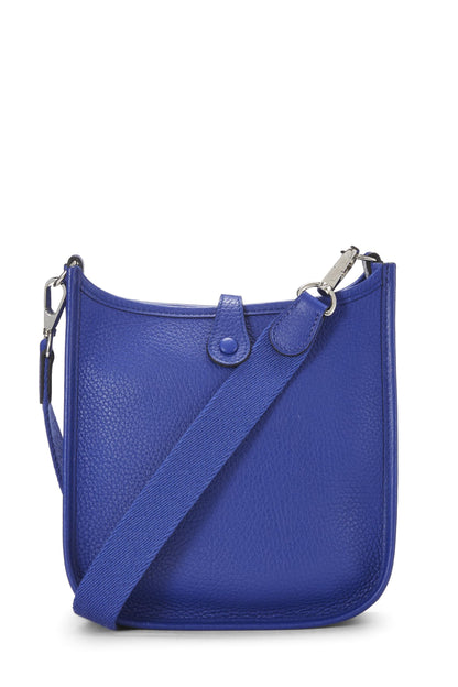 Hermès, Pre-Loved Blue Royal Clemence Evelyne Amazone TPM, Blue Electric