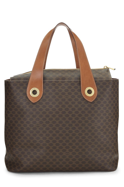 Céline, Pre-Loved Brown Coated Canvas Macadam Tote, Brown