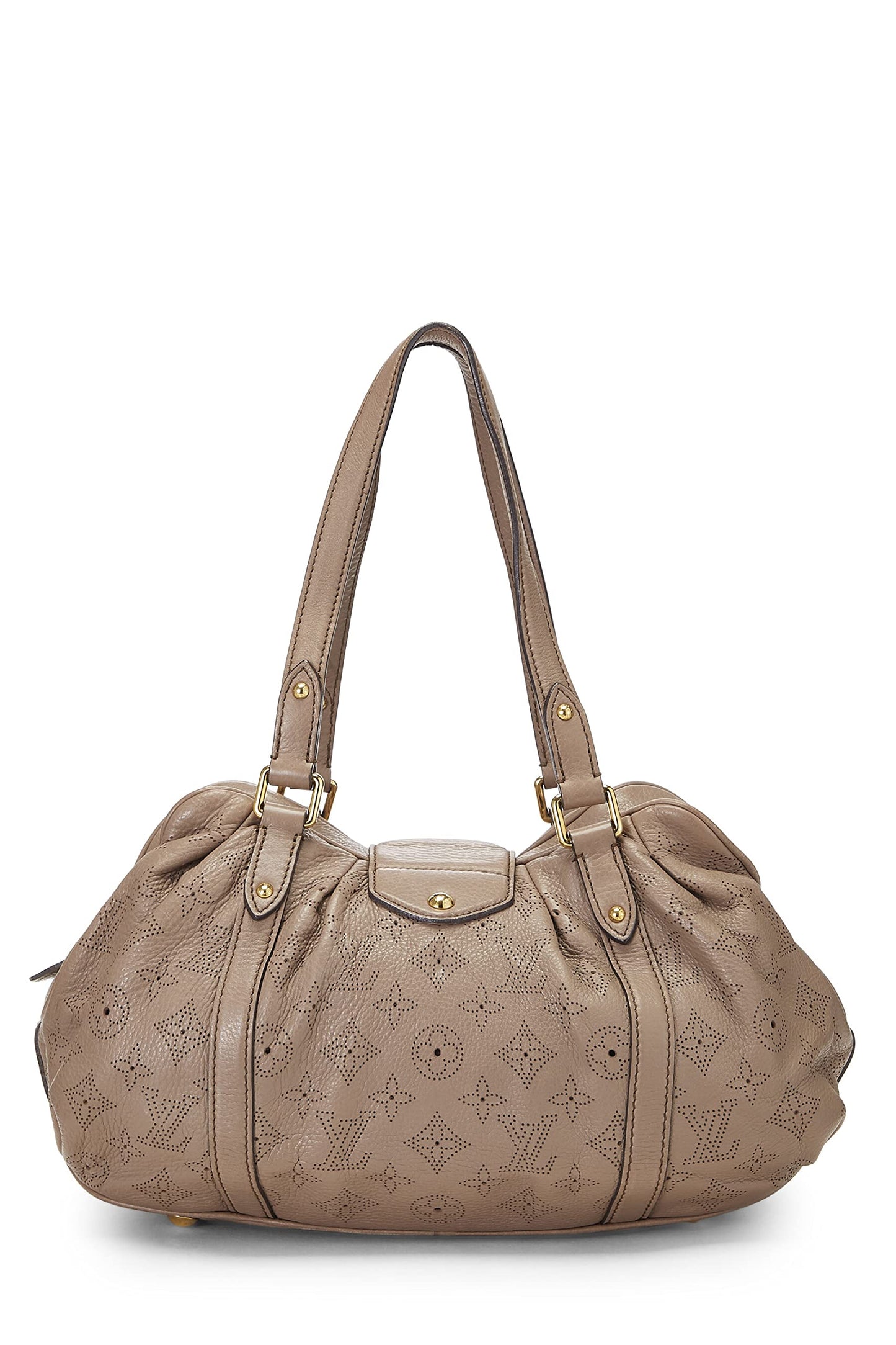 Louis Vuitton, Lunar PM en cuir Mahina Monogram Gris Pearl d'occasion, beige