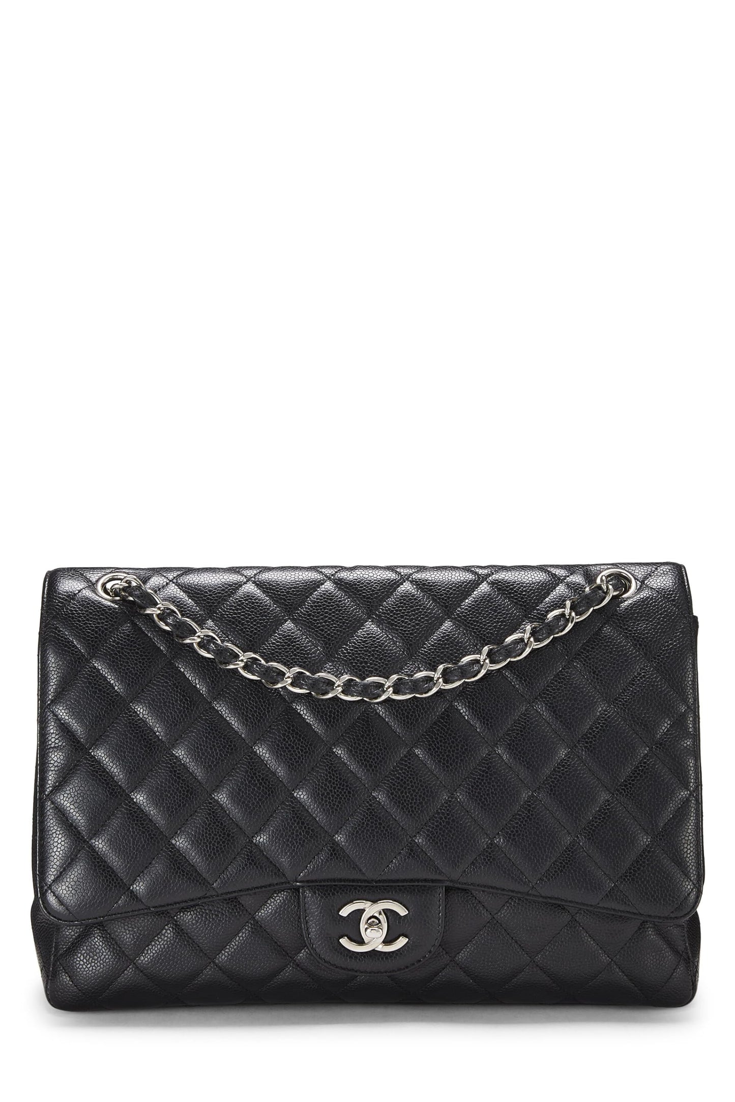 Chanel, Pre-Loved Navy Quilted Lambskin New Classic Flap Maxi, Navy