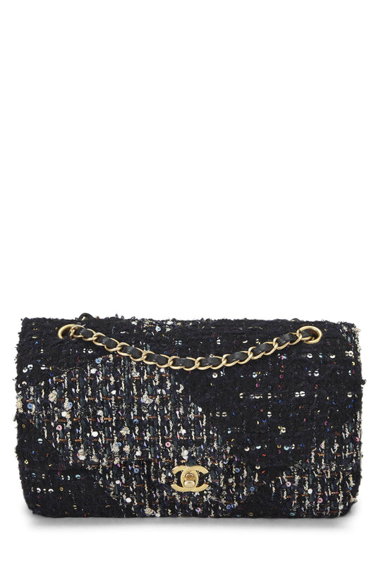 Chanel, Pre-Loved Multicolor Tweed Classic Double Flap Medium, Multi