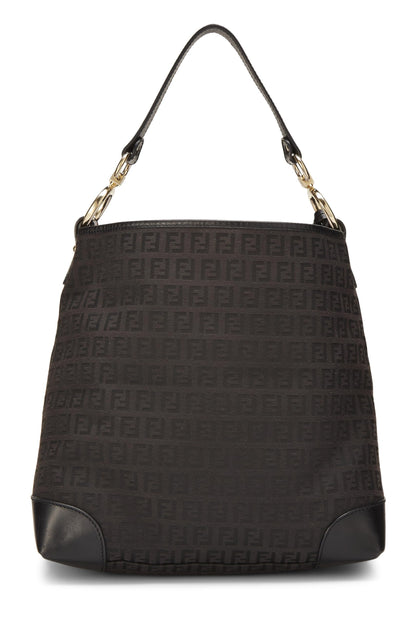 Fendi, Pre-Loved Black Zucchino Canvas Hobo, Black