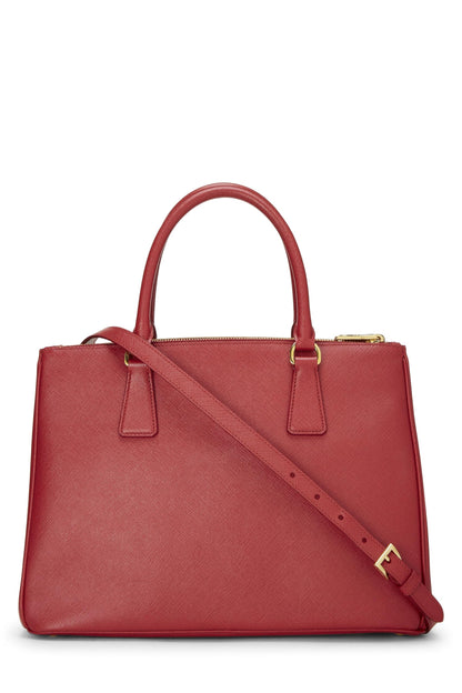 Prada, sac fourre-tout Galleria rouge Saffiano de taille moyenne, d'occasion, rouge