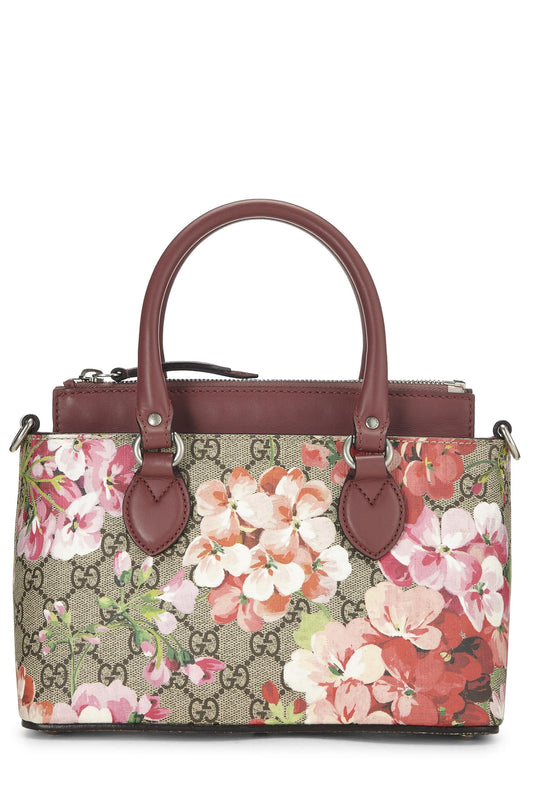 Gucci, sac fourre-tout à poignée supérieure en toile suprême GG Blooms rose d'occasion, rose