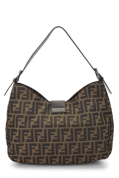 Fendi, Bolso de hombro de lona Zucca marrón Pre-Loved, Marrón