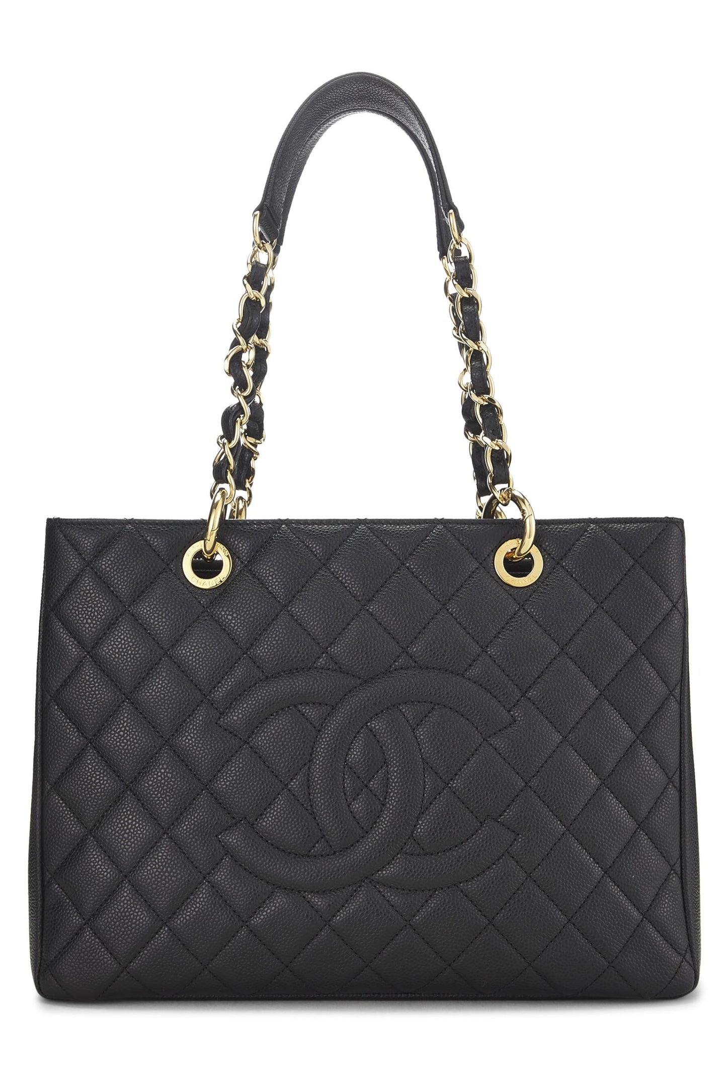 Chanel, Grand sac cabas matelassé noir Caviar d'occasion (GST), noir