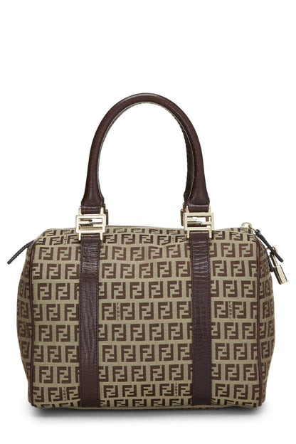 Fendi, Boston en toile enduite marron zucchino d'occasion, marron