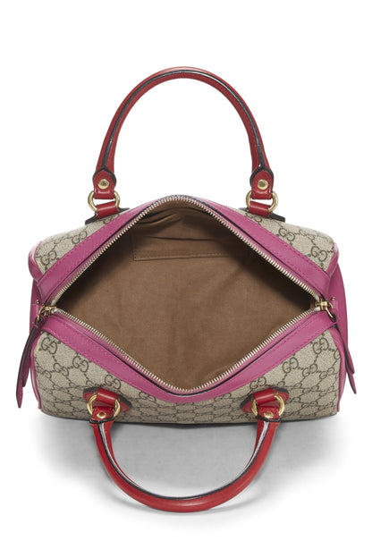 Gucci, sac à main Boston en toile suprême multicolore GG, petit modèle, d'occasion