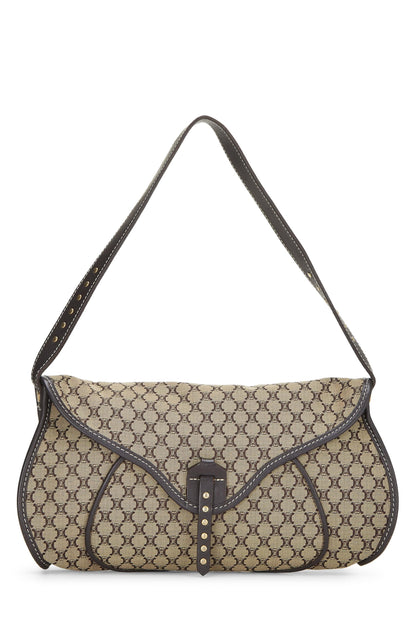 Bolso de hombro de lona marrón Macadam de Céline, usado, marrón