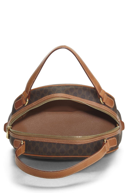 Céline, Pre-Loved Brown Coated Canvas Macadam Handbag, Brown