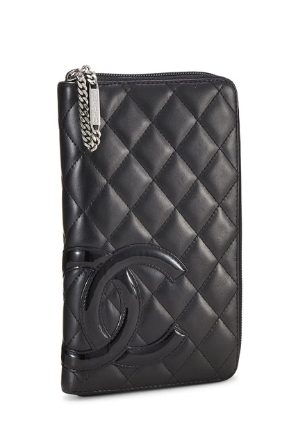 CHANEL, Pre-Loved Black Quilted Calfskin Cambon Ligne Travel Wallet, Black