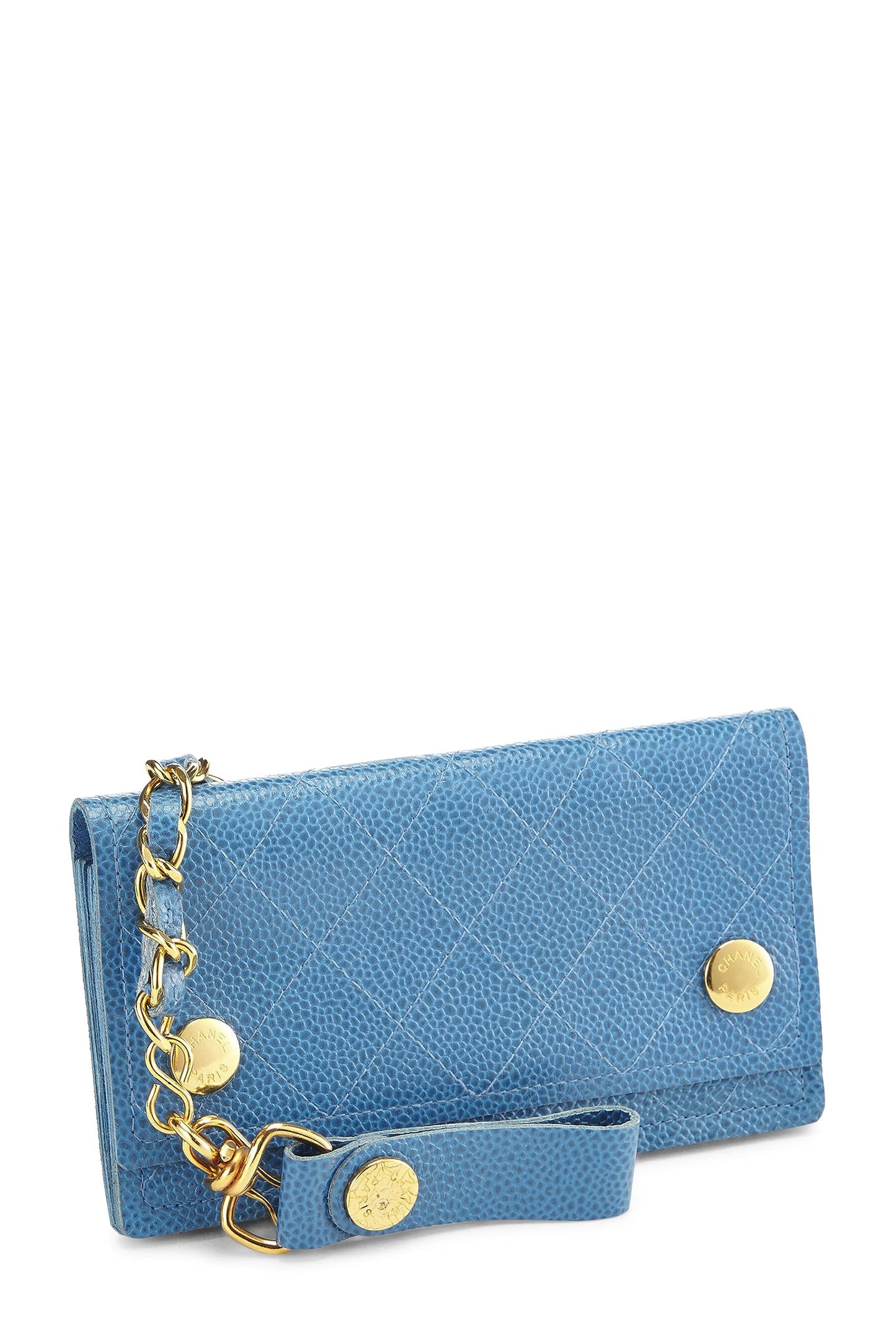 Chanel, Pre-Loved Blue Caviar Wallet on Chain (WOC), Blue