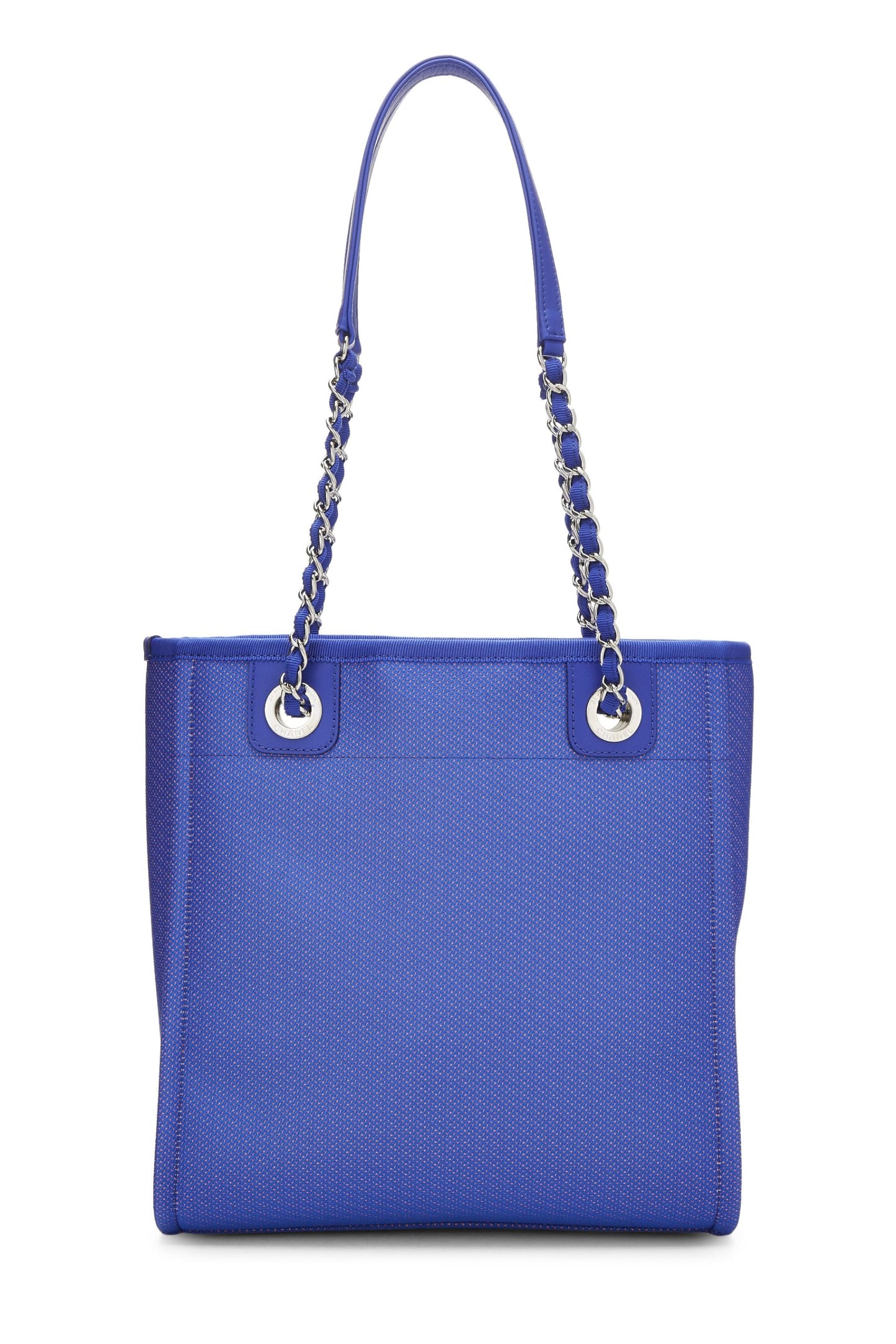 Chanel, Mini sac fourre-tout Deauville en toile bleue d'occasion, bleu