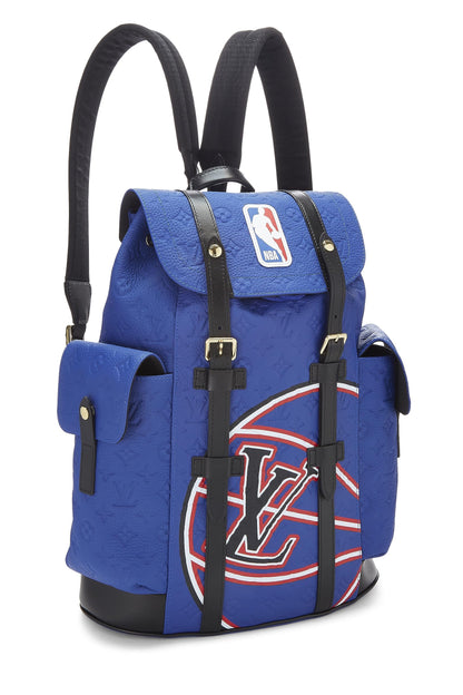 Louis Vuitton, Sac à dos NBA Christopher MM Taurillon bleu d'occasion, bleu