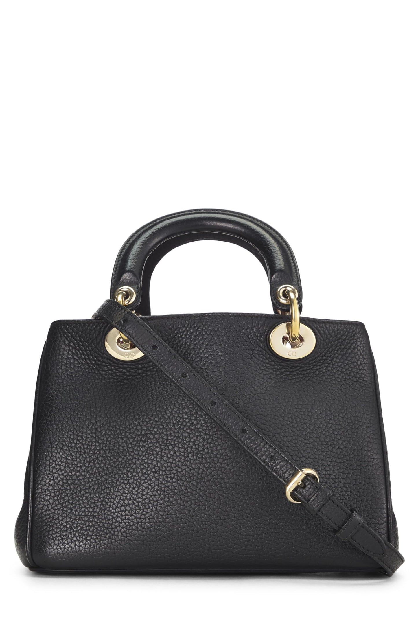 Dior, Mini sac à main Diorissimo en cuir de veau noir d'occasion, noir