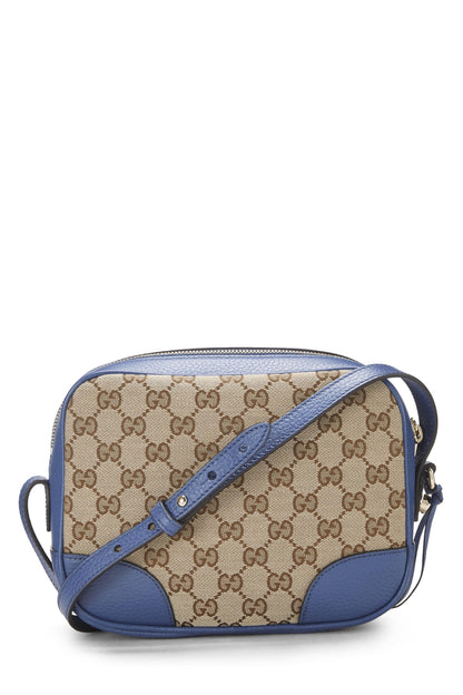 Gucci, sac à bandoulière Bree en toile GG bleu d'occasion, bleu