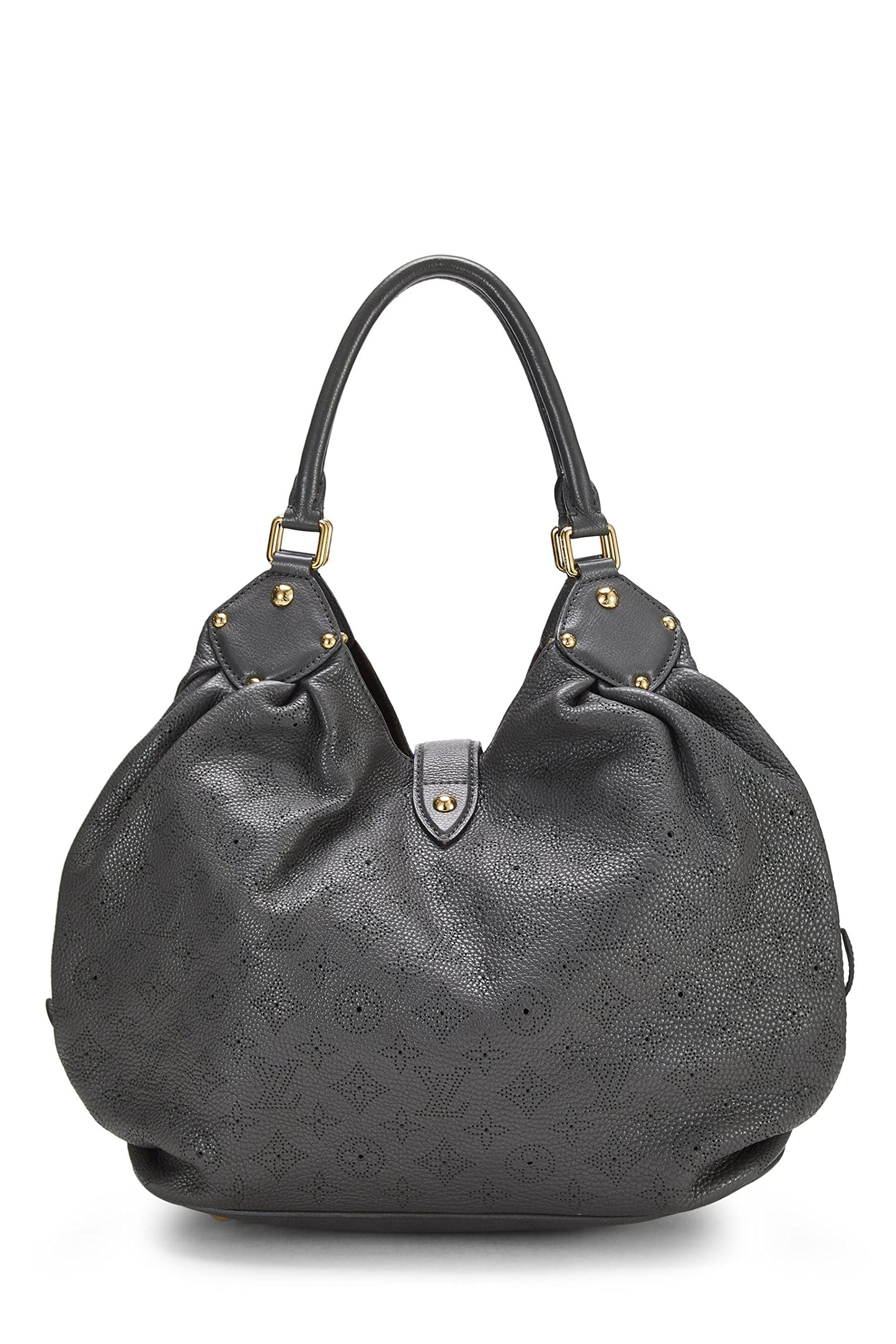 Louis Vuitton, Mahina Large en cuir noir Monogram d'occasion, gris