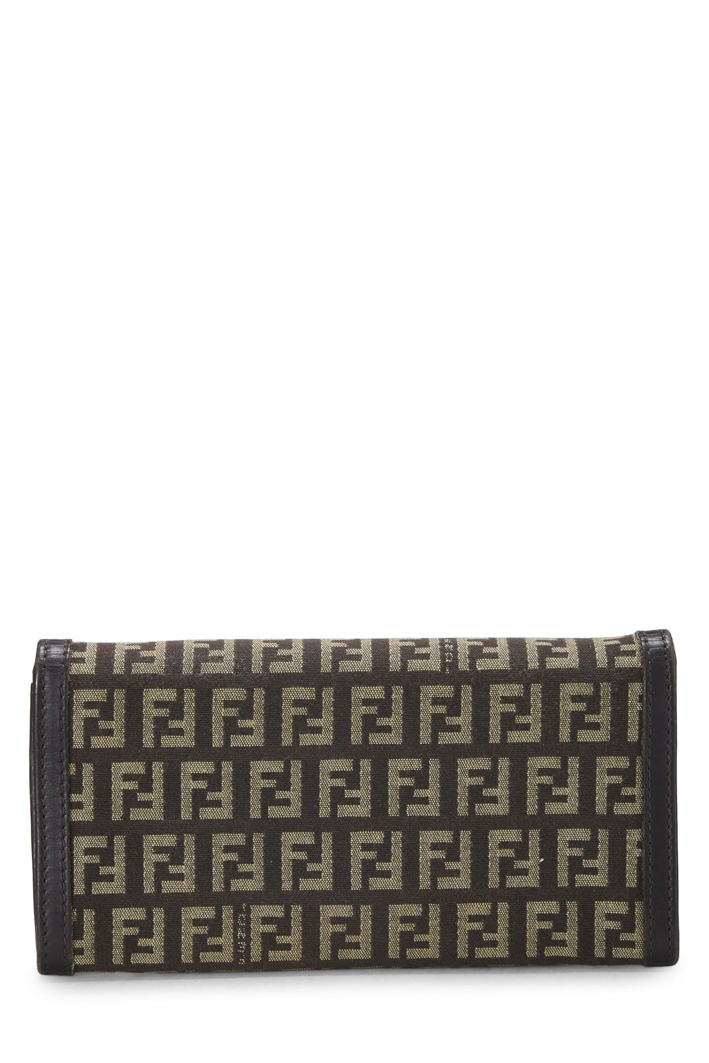 Fendi, Pre-Loved Brown Zucchino Canvas Long Wallet, Brown