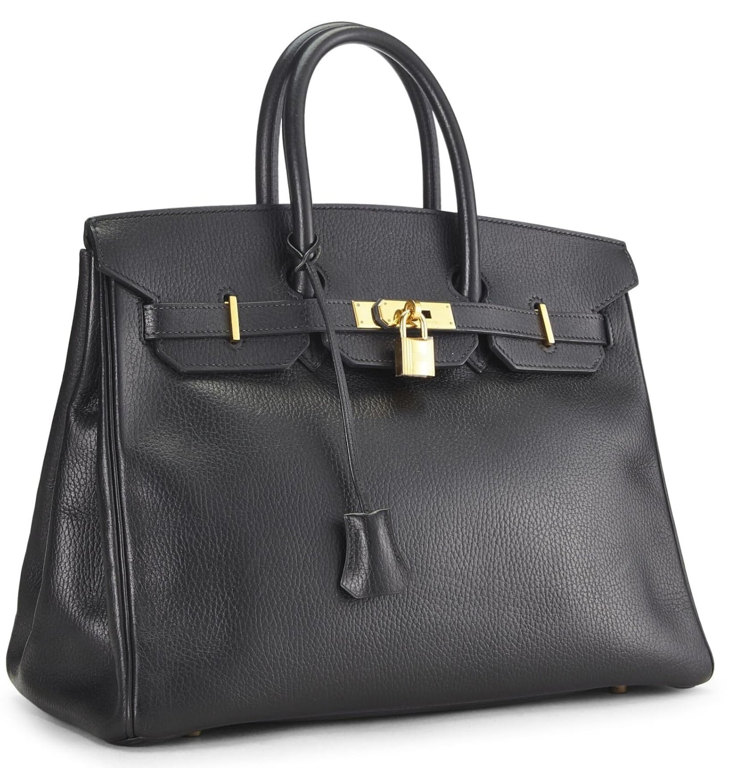 Hermès, Pre-Loved Black Ardennes Birkin 35, Black