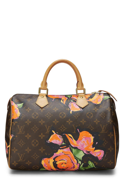 Louis Vuitton, Pre-Loved Stephen Sprouse x Louis Vuitton Monogram Roses Speedy 30, Marrón