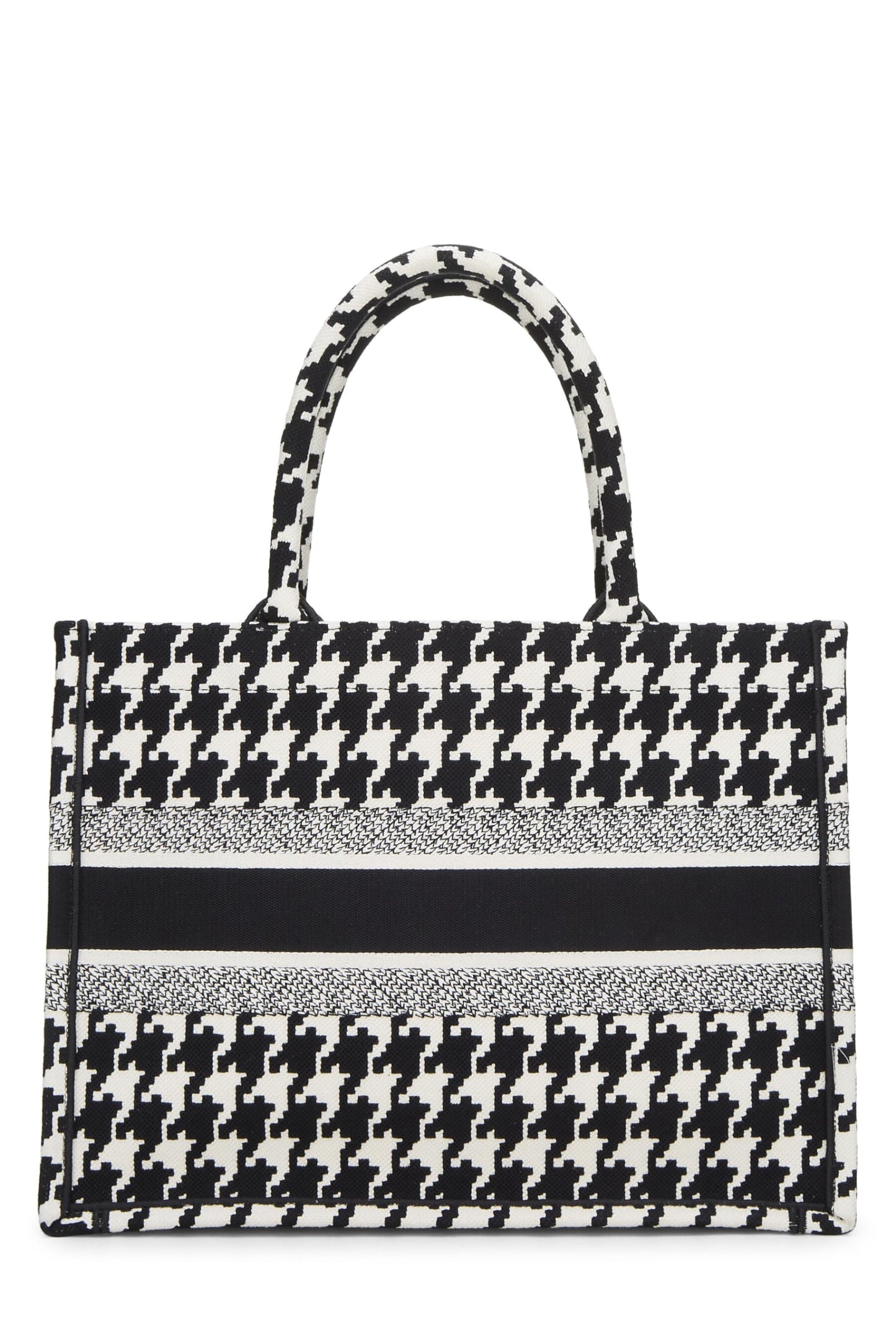 Dior, Sac fourre-tout à motif pied-de-poule noir et blanc, taille moyenne, multicolore